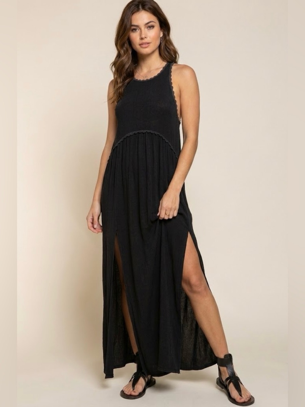 POL Side Slit Cut Out Maxi Dress